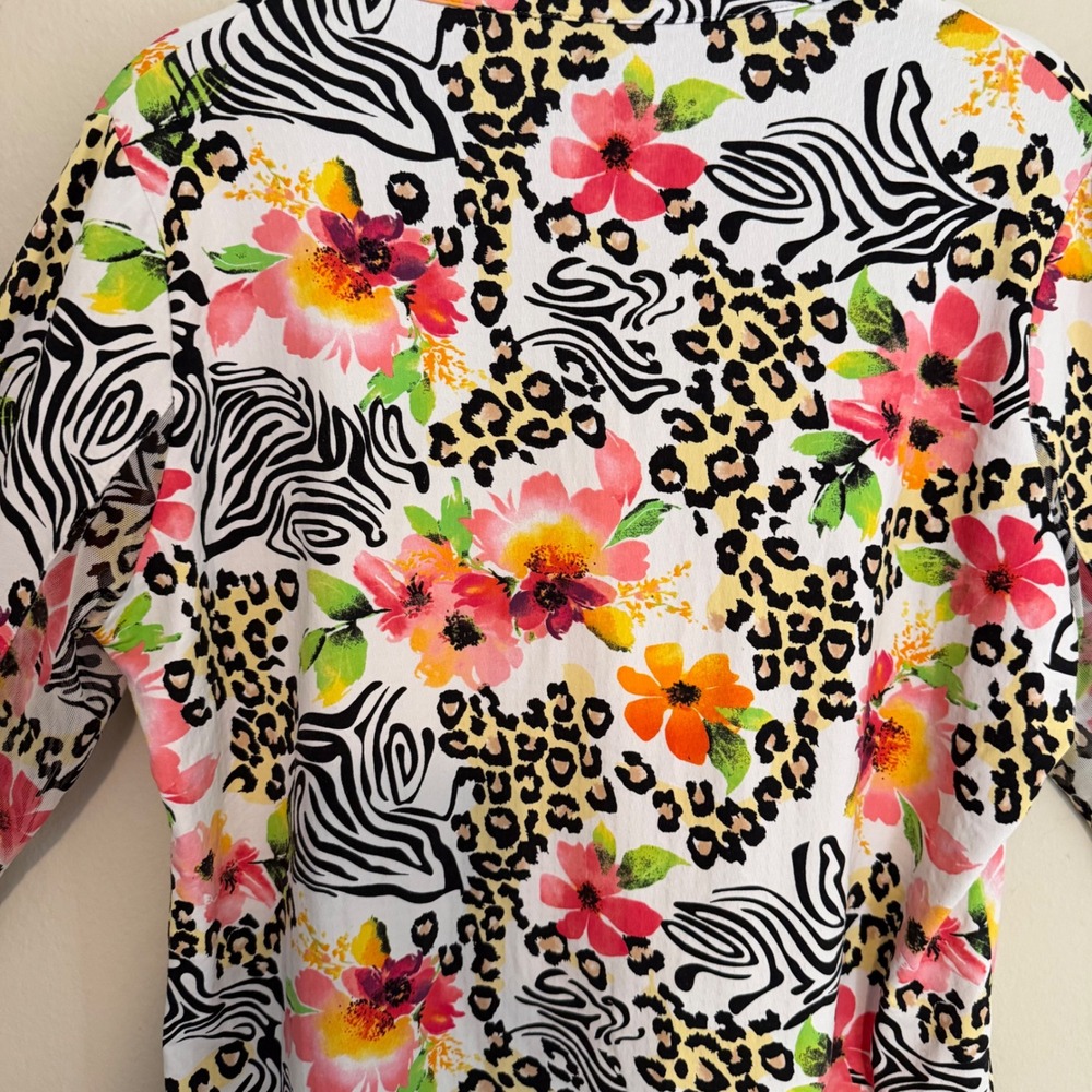 Ibkul Eva Mock neck quarter zip top M UPF 50+ animal print golf performance - Picture 7 of 7